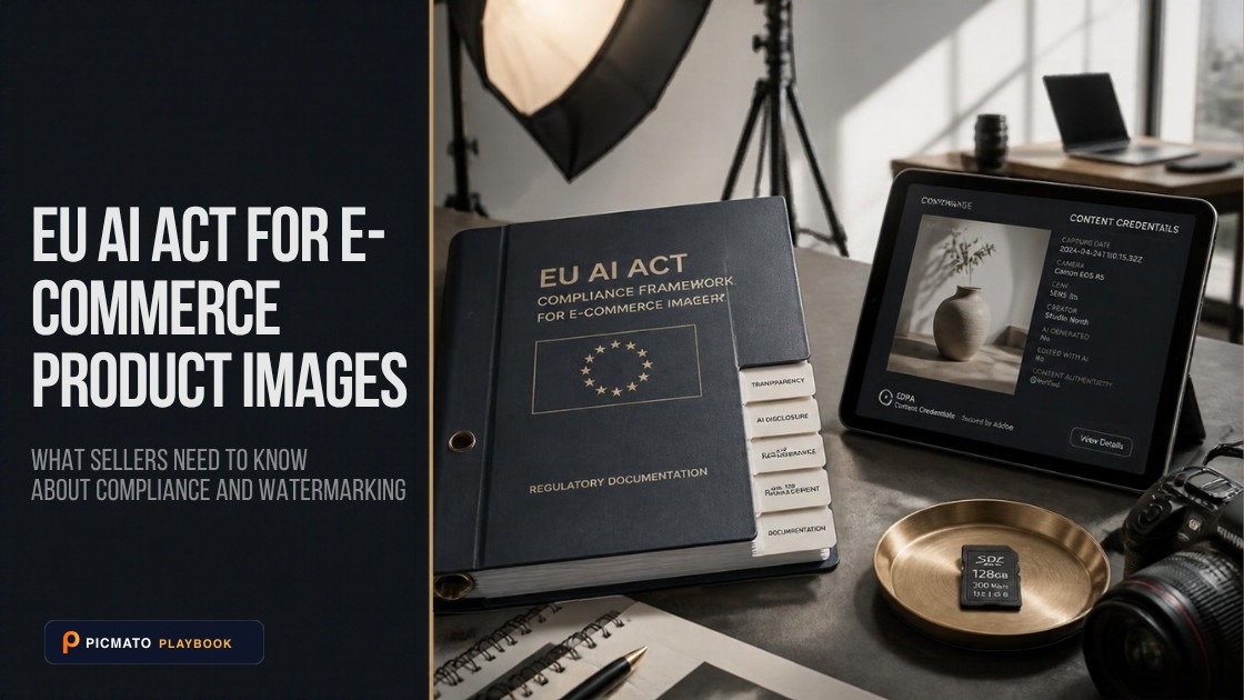EU AI Act compliance regulatory framework documentation beside e-commerce product photos