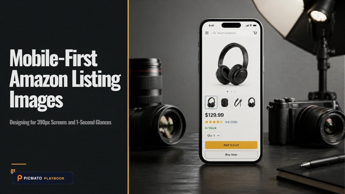 Mobile-first Amazon listing graphic previewed on a modern smartphone display